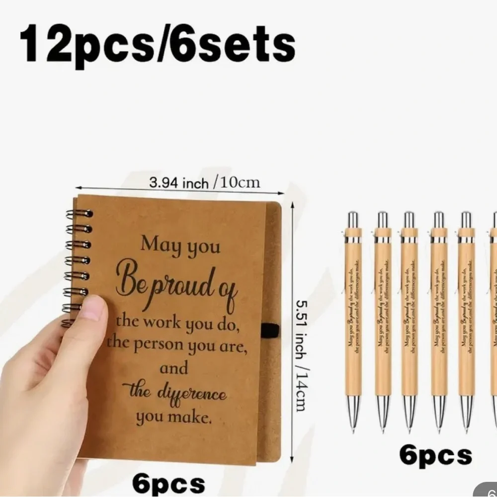 Inspirational Note Book and Pens. There are 6 Notebooks with 6 Matching Pens.New